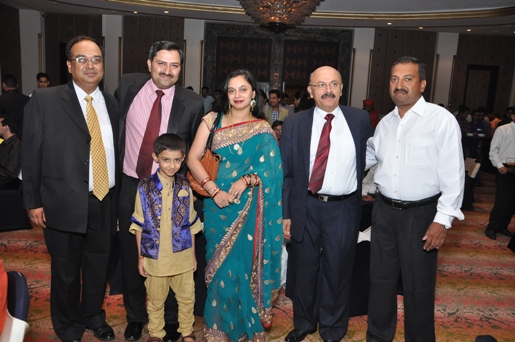With Mr & Mrs. Sameer Kapoor, Advisor, Mr. Ravinder P Seth, MD and Mr. Vikram Luthra, COO At - Silver Jubliee Celebrations of Elite Wealth Advisors Ltd.at Hotel Radisson Blu, Noida